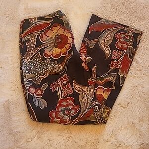 RL Dark Floral Linen Pants 4P Ralph Lauren